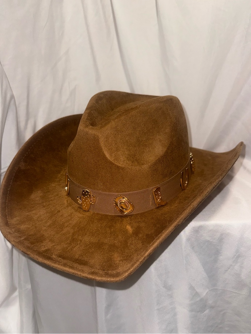 Brown Western Cowboy Hat with Decorative Band